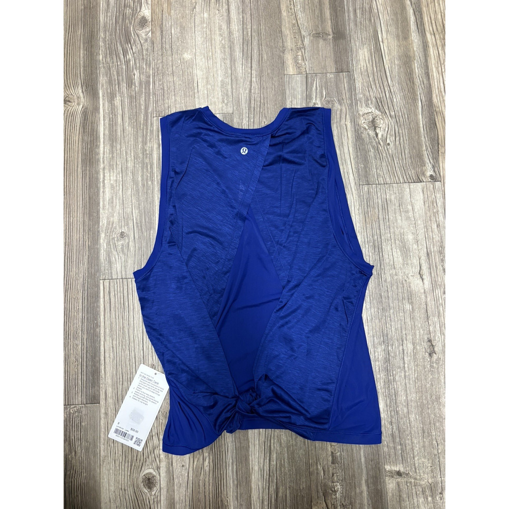 Lululemon In the Open Tank Larkspur Blue Open Back Athletic Top Womens M NWT - Picture 4 of 8